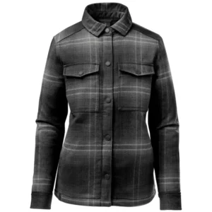 Veste à carreaux doublée en sherpa Highland pour femme