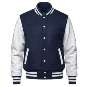 Veste universitaire en Melton et cuir